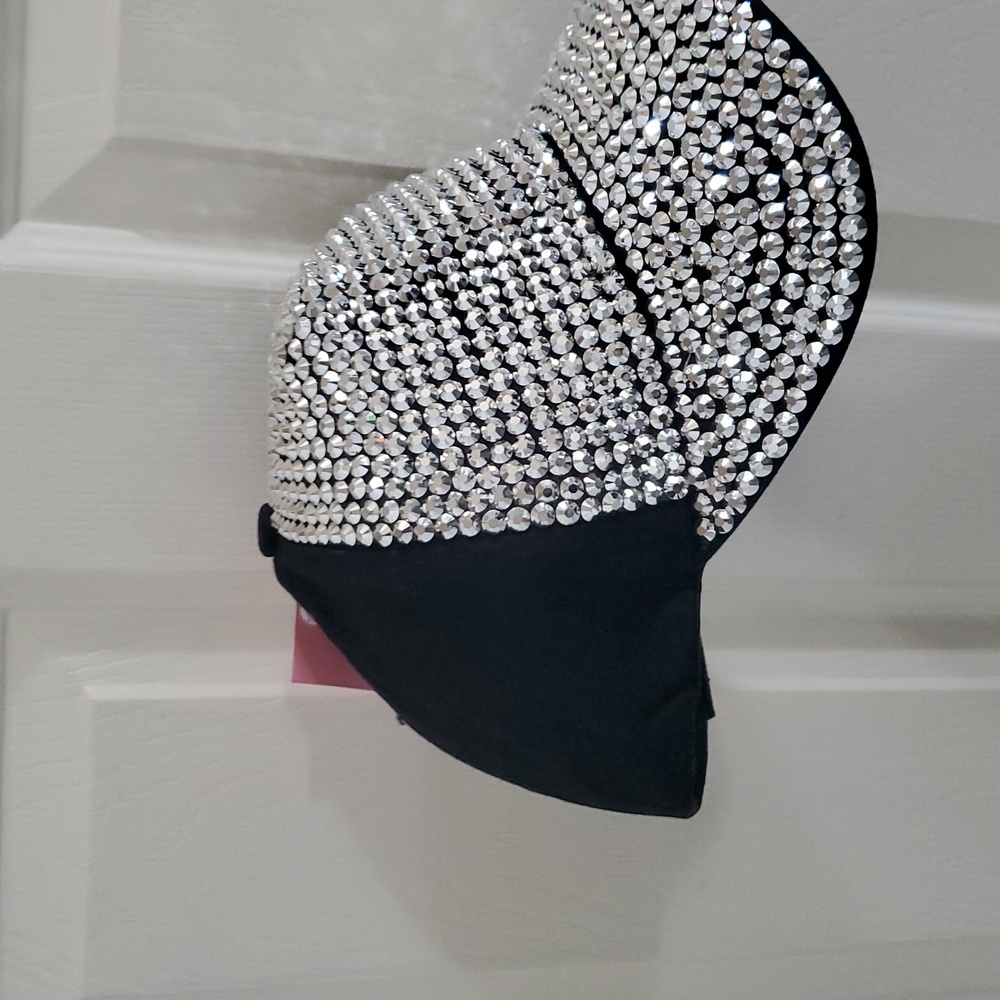 Juicy Couture black bling out rhinestone adorned glam lux diva baseball‎ cap new